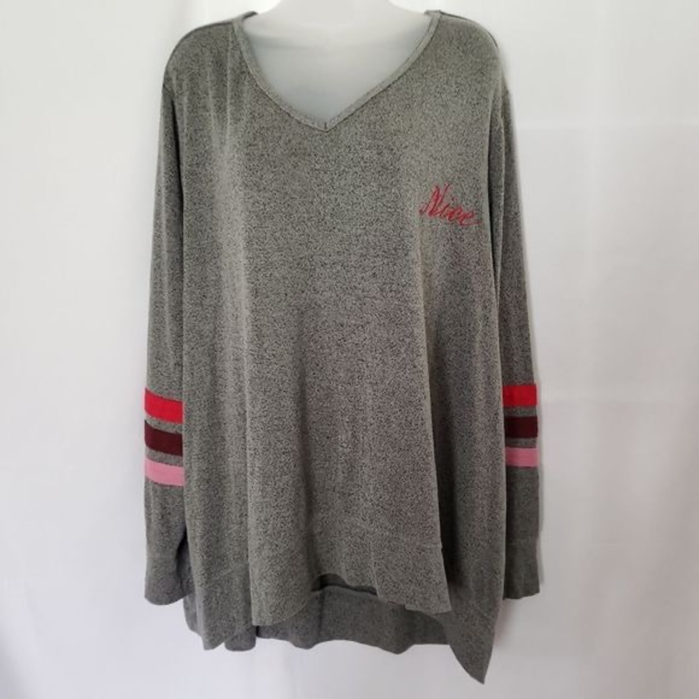 Sleep by Cacique women’s Nice/Naughty Sequined Sleep lounge Top. Plus size 26/28